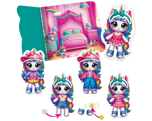 Игра развивающая с липучками "Единорожка" VT1320-01, 11 элементов одежды