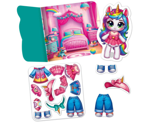 Игра развивающая с липучками "Единорожка" VT1320-01, 11 элементов одежды