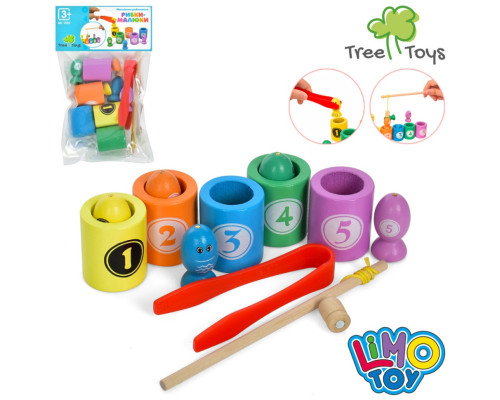 Деревянная магнитная игрушка "Рыбалка" MD 1939 рыбки, удочка, пинцет