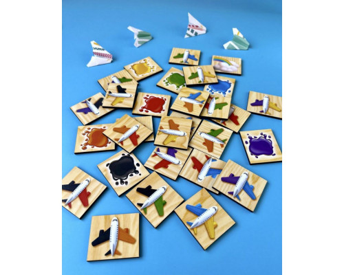 Деревянный пазл-сортер "Самолеты" Ubumblebees (ПСФ105) PSF105 изучение цветов