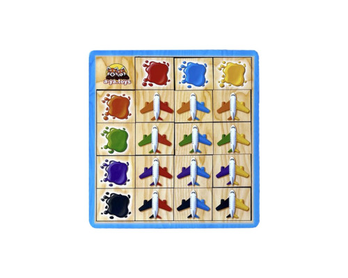 Деревянный пазл-сортер "Самолеты" Ubumblebees (ПСФ105) PSF105 изучение цветов