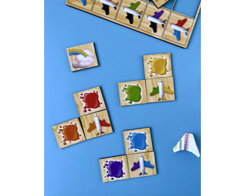 Деревянный пазл-сортер "Самолеты" Ubumblebees (ПСФ105) PSF105 изучение цветов