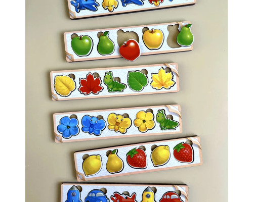 Деревянная настольная игра "Цвета" Ubumblebees (ПСД071) PSD071 сортер-комодик