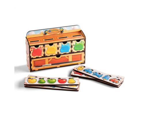 Деревянная настольная игра "Цвета" Ubumblebees (ПСД071) PSD071 сортер-комодик