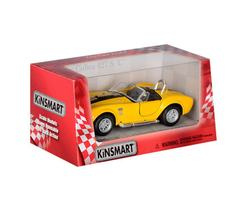 Детская коллекционная машинка SHELBY COBRA KT5322W инерционная Жёлтый