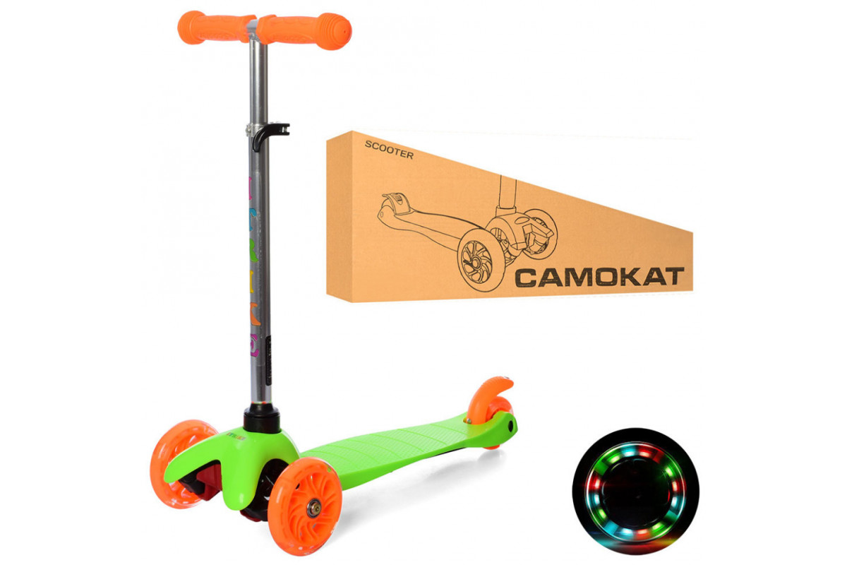 Дитячий самокат iTrike BB 3-013-4-C-GR MINI колеса, що світяться
