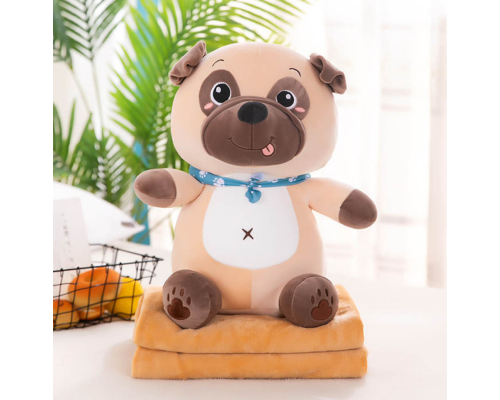 Дитяча м'яка іграшка "Собачка" L1130 іграшка з пледом, розмір 50 см