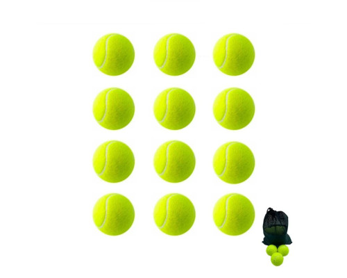 Набір м'ячів для великого тенісу SWDN Tennis Ball NE-TT-12 в чохлі 12 штук