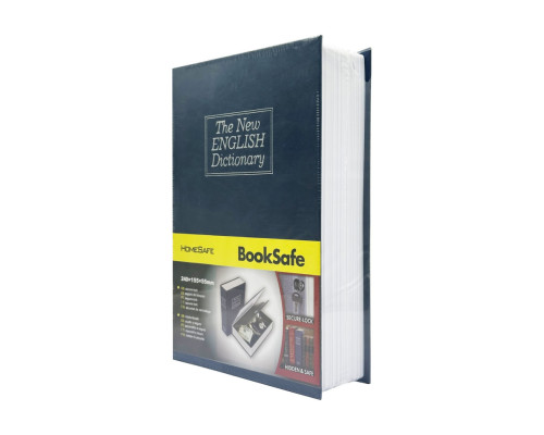 Сейф-книга с ключом для хранения KBS-802(Blue) средняя, ​​24х15,5х5,5 см