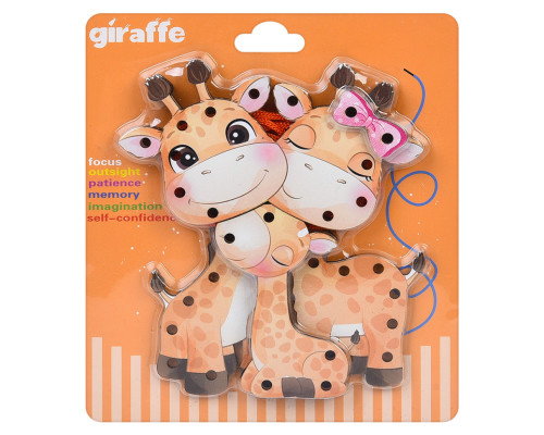 Деревянная игрушка-шнуровка "Жираф" MD 0769(Giraffe) от 3 лет