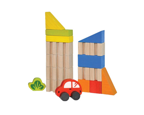 Детские деревянные Строительные блоки "Город" 900538, 18 деталей