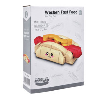Конструктор дитячий "Western fast food: Hot Dog Bun" 1024A-2, пластик, 75 деталей