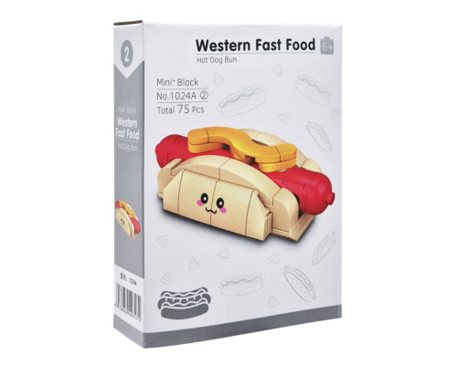 Конструктор дитячий "Western fast food: Hot Dog Bun" 1024A-2, пластик, 75 деталей