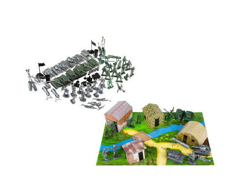 Детский игровой набор солдатиков "Блокпост" 1-047 с палатками