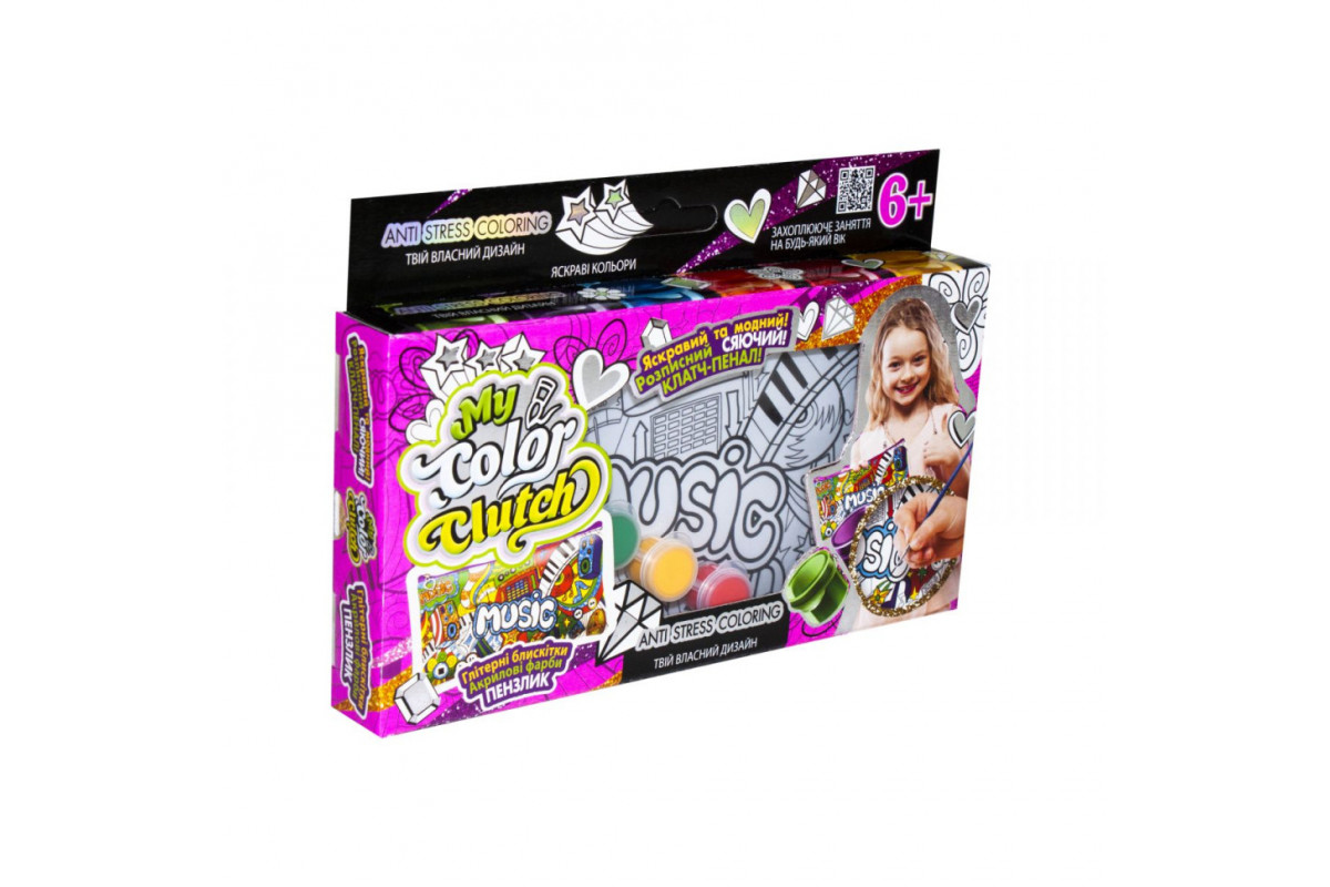 Пенал розмальовка "My color Clutch" Danko Toys CCL-01-01U  Music