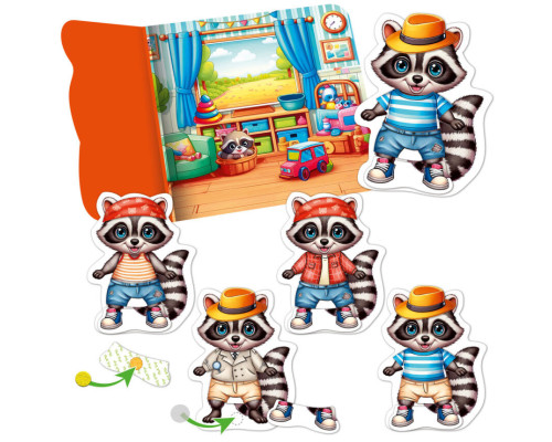 Игра развивающая с липучками "Енотик" VT1320-02, 9 элементов одежды