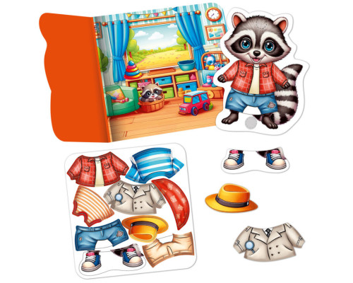 Игра развивающая с липучками "Енотик" VT1320-02, 9 элементов одежды