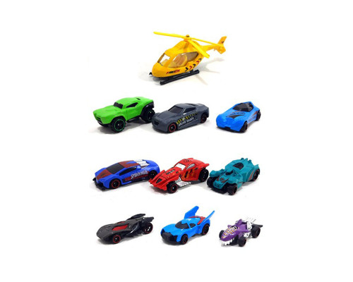 Набір машинок "Гонка" Bambi HW-117, 10 шт у тубусі, різнокольорові