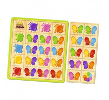 Деревянный пазл-сортер "Бабочки" Ubumblebees (ПСФ106) PSF106 изучение цветов