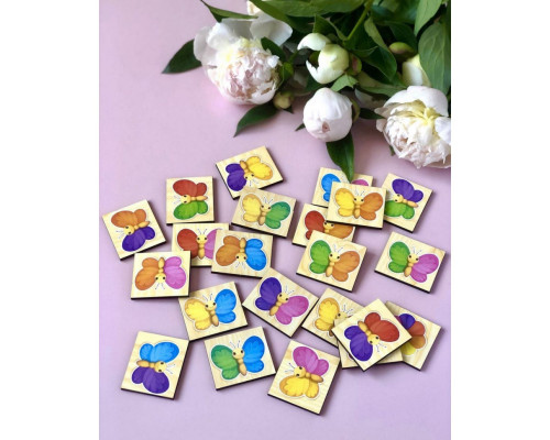 Деревянный пазл-сортер "Бабочки" Ubumblebees (ПСФ106) PSF106 изучение цветов