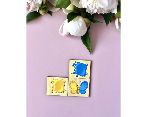 Деревянный пазл-сортер "Бабочки" Ubumblebees (ПСФ106) PSF106 изучение цветов