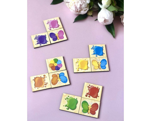 Деревянный пазл-сортер "Бабочки" Ubumblebees (ПСФ106) PSF106 изучение цветов