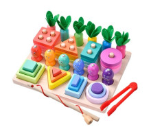 Дитяча дерев’яна іграшка "4 в 1" C15001 рибалка, вкладиші