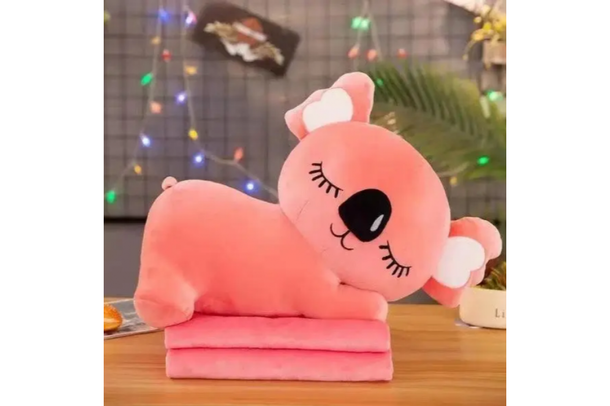 Дитяча м'яка іграшка "Коала" L1129(Pink) іграшка з пледом, розмір 50 см Дитяча м'яка іграшка "Коала" L1129(Pink) іграшка з пледом, розмір 50 см