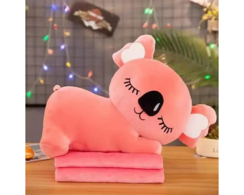Дитяча м'яка іграшка "Коала" L1129(Pink) іграшка з пледом, розмір 50 см