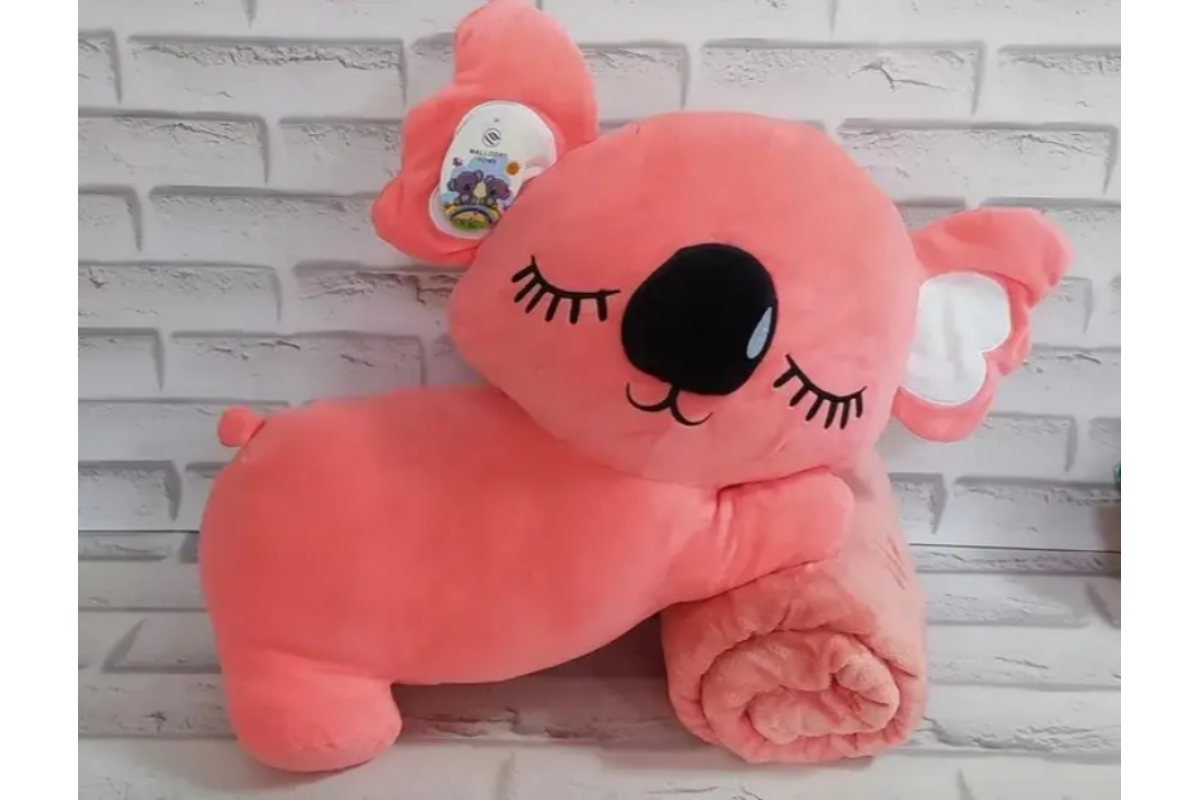 Дитяча м'яка іграшка "Коала" L1129(Pink) іграшка з пледом, розмір 50 см Дитяча м'яка іграшка "Коала" L1129(Pink) іграшка з пледом, розмір 50 см