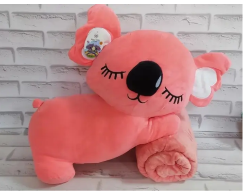 Дитяча м'яка іграшка "Коала" L1129(Pink) іграшка з пледом, розмір 50 см