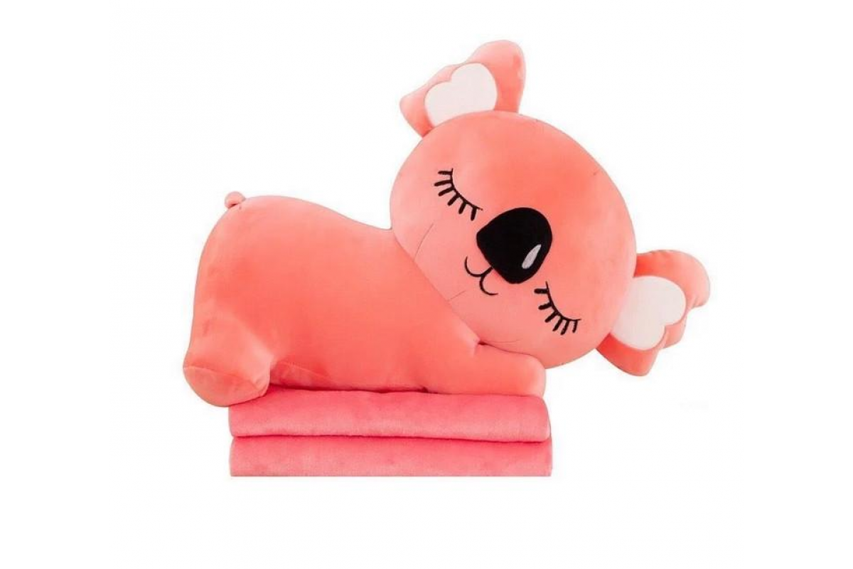 Дитяча м'яка іграшка "Коала" L1129(Pink) іграшка з пледом, розмір 50 см Дитяча м'яка іграшка "Коала" L1129(Pink) іграшка з пледом, розмір 50 см