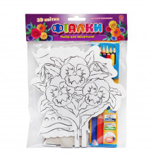 Набір для творчості Конструктор розмальовка 3Д "Фіалки" 126367 з олівцями