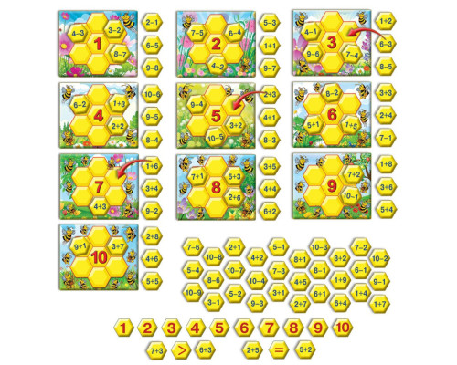 Детская настольная игра "Учимся считать с пчелками" 82586 на укр. языке