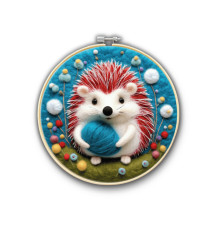 Набір для валяння картини із вовни "Тепло в лапках" EFL009 діаметр 20 см