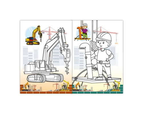 Детская раскраска "На стройке" РМ-77-02 с маской