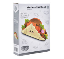 Конструктор детский "Western fast food: Sandwich" 1024A-3, пластик, 91 деталь