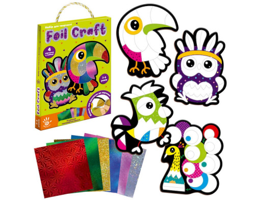 Набір для творчості "Foil craft Birds" VT4433-12, 18 аркушів фольги