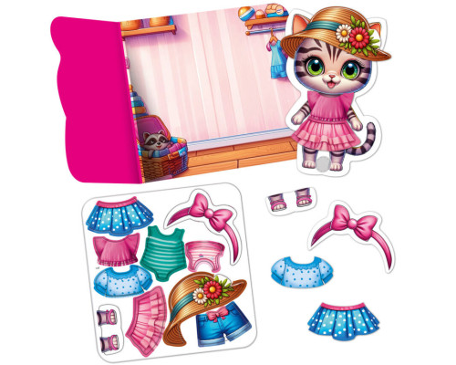 Игра развивающая с липучками "Котенок" VT1320-03, 10 элементов одежды