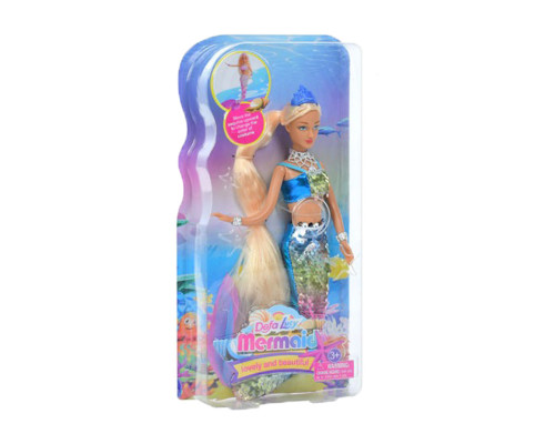 Дитяча лялька "Русалка" 8433(Blue) блакитний, вбрання з паєтками 29 см