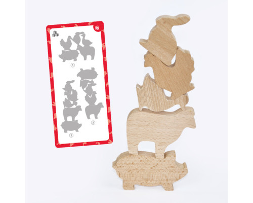 Деревянный игровой набор "Фигурки животных" Igroteco 900521, 17 деталей