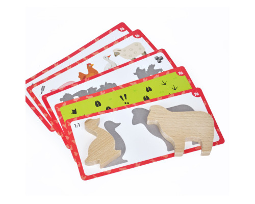 Деревянный игровой набор "Фигурки животных" Igroteco 900521, 17 деталей