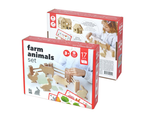Деревянный игровой набор "Фигурки животных" Igroteco 900521, 17 деталей