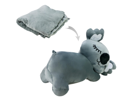Дитяча м'яка іграшка "Коала" L1129(Grey) іграшка з пледом, розмір 50 см