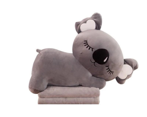 Дитяча м'яка іграшка "Коала" L1129(Grey) іграшка з пледом, розмір 50 см