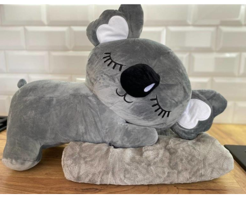Дитяча м'яка іграшка "Коала" L1129(Grey) іграшка з пледом, розмір 50 см
