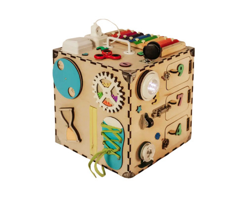 Розвиваюча іграшка Бізікуб Temple Group TG200126 30х30х30см Натуральний