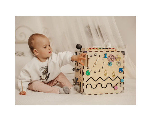 Розвиваюча іграшка Бізікуб Temple Group TG200126 30х30х30см Натуральний