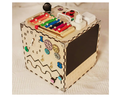 Розвиваюча іграшка Бізікуб Temple Group TG200126 30х30х30см Натуральний