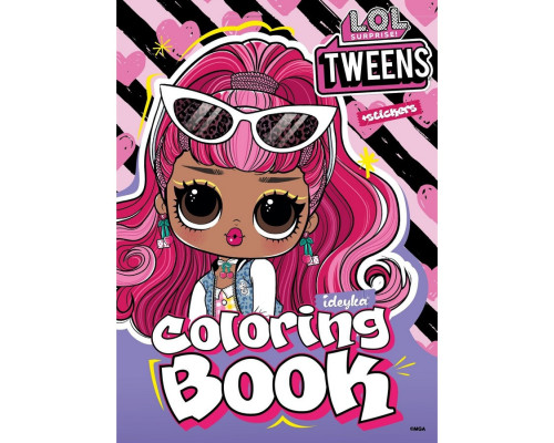 Розмальовка зі стікерами "Tweens Cherry" LCB29, 16 сторінок